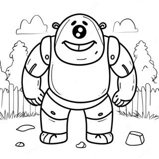 Friendly Iron Golem In Village Coloring Page 27504-22062