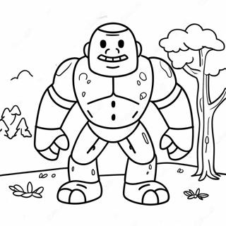 Friendly Iron Golem In Village Coloring Page 27504-22064