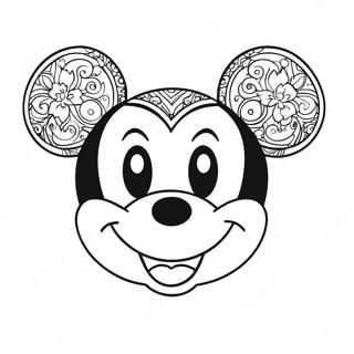 Micky Mouse Face Coloring Pages