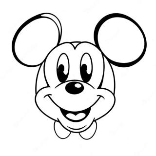 Micky Mouse Face Coloring Pages