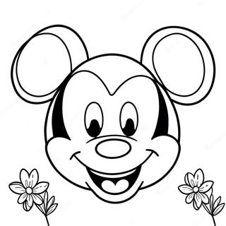 Happy Mickey Mouse Face Coloring Page 27514-22067