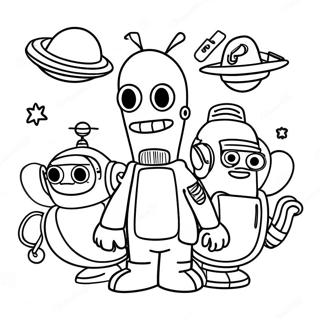 Futurama Characters In Space Coloring Page 27574-22115