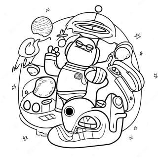 Futurama Characters In Space Coloring Page 27574-22116