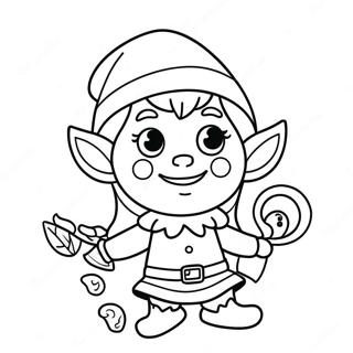 Cheerful Elf Coloring Page 27644-22176