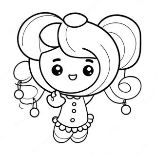 Cheerful Fan With Pom Poms Coloring Page 27674-22190