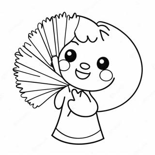 Cheerful Fan With Pom Poms Coloring Page 27674-22191