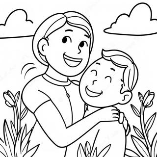 Adventurous Mom And Son Coloring Page 27704-22214