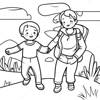 Adventurous Mom And Son Coloring Page 27704-22215