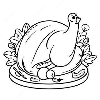 Cooked Turkey Coloring Pages