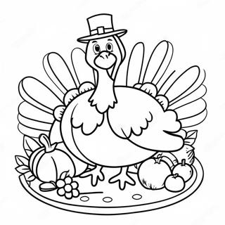 Happy Thanksgiving Turkey Coloring Page 27724-22226