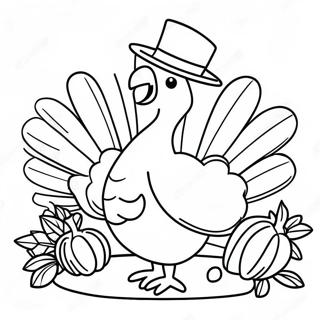 Happy Thanksgiving Turkey Coloring Page 27724-22227