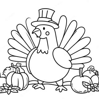 Happy Thanksgiving Turkey Coloring Page 27724-22228