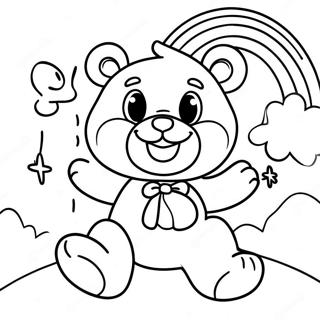 Cheerful Care Bear With Rainbow Coloring Page 27734-22233