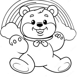 Cheerful Care Bear With Rainbow Coloring Page 27734-22234