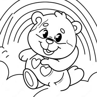 Cheerful Care Bear With Rainbow Coloring Page 27734-22235