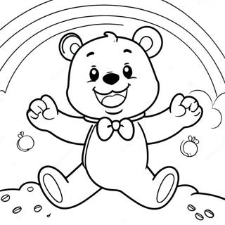 Cheerful Care Bear With Rainbow Coloring Page 27734-22236