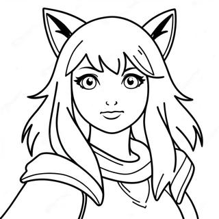 Wolf Girl Anime Coloring Page 27753-22247