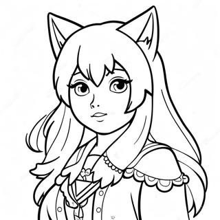 Wolf Girl Anime Coloring Page 27753-22248