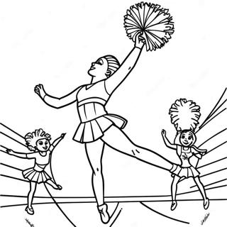 All Star Cheerleader Performing A Stunt Coloring Page 27773-22266