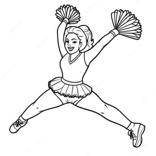 All Star Cheerleader Performing A Stunt Coloring Page 27773-22267