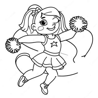 All Star Cheerleader Performing A Stunt Coloring Page 27773-22268