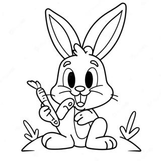 Funny Bugs Bunny With Carrot Coloring Page 27804-22286