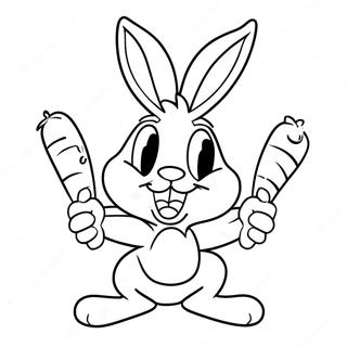 Funny Bugs Bunny With Carrot Coloring Page 27804-22288