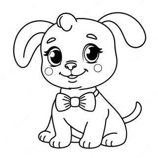 Cute Puppy Barbie Dog With Bow Coloring Page 27824-22308