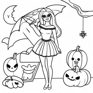 Halloween Barbie Coloring Pages