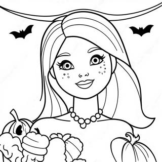 Halloween Barbie Coloring Page 27883-22354