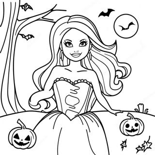 Halloween Barbie Coloring Page 27883-22355