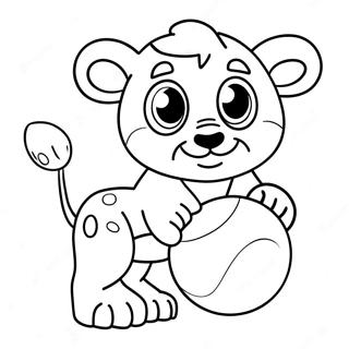 Lion Cub Playing With A Ball Coloring Page 27923-22379