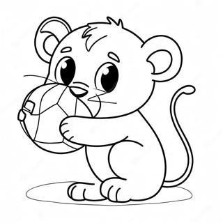 Lion Cub Playing With A Ball Coloring Page 27923-22380