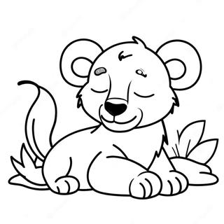 Cute Lion Cub Sleeping Coloring Page 27924-22386