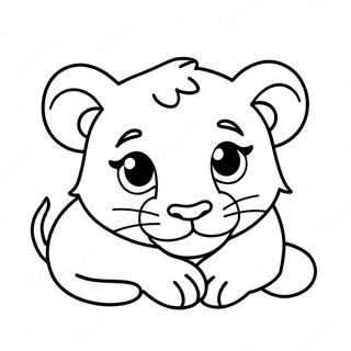 Cute Lion Cub Sleeping Coloring Page 27924-22387