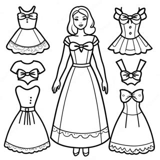 Paper Doll Dress Up Coloring Page 27983-22436