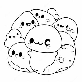 Cute Mochi Characters Coloring Page 28004-22447