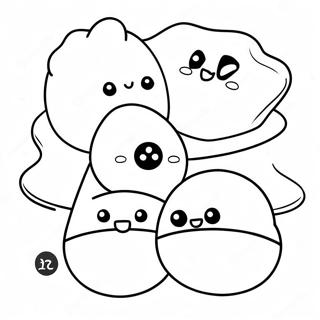 Cute Mochi Characters Coloring Page 28004-22448