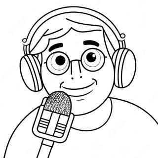 Funny Youtuber With A Microphone Coloring Page 28044-22481