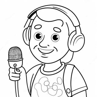 Funny Youtuber With A Microphone Coloring Page 28044-22482