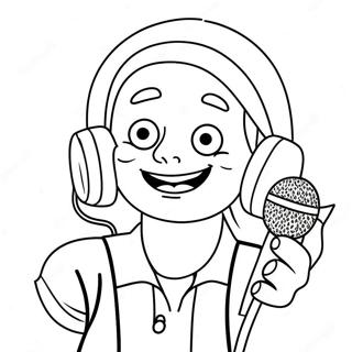 Funny Youtuber With A Microphone Coloring Page 28044-22484