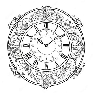 Vintage Clock Coloring Page 28074-22505