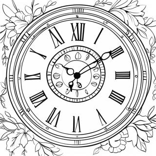 Vintage Clock Coloring Page 28074-22506