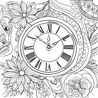 Vintage Clock Coloring Page 28074-22508