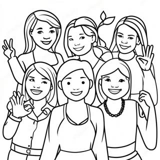 Diverse Women Celebrating Coloring Page 2807-2289