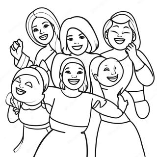 Diverse Women Celebrating Coloring Page 2807-2290