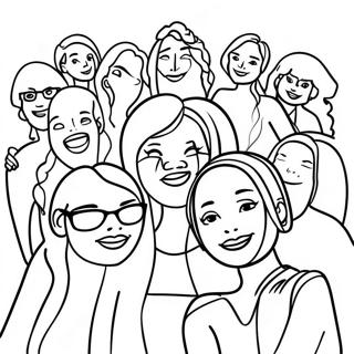 Diverse Women Celebrating Coloring Page 2807-2291