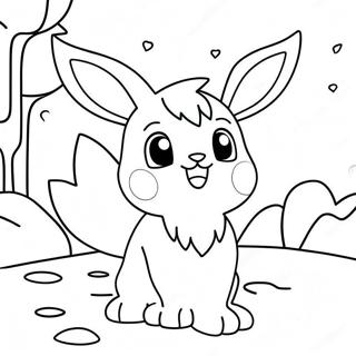 Cute Glaceon Playing In The Snow Coloring Page 28084-22513