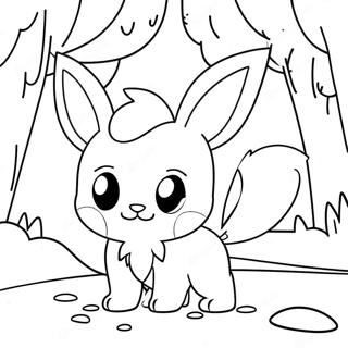 Cute Glaceon Playing In The Snow Coloring Page 28084-22514