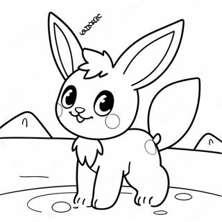 Cute Glaceon Playing In The Snow Coloring Page 28084-22515